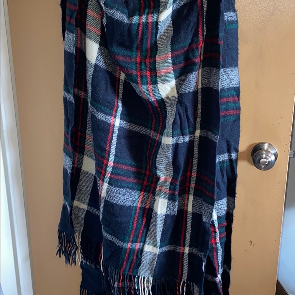 Fringe long fleece scarf